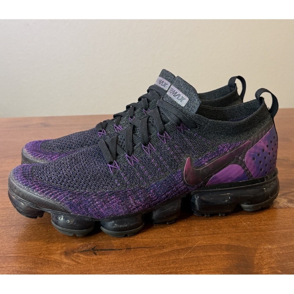 Nike VaporMax Flyknit 2 Shoes Mens 10.5 "Midnight Purple" Sneakers 942842-013